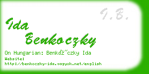 ida benkoczky business card